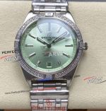 BLS Factory Breitling Chronomat Automatic 36 Mint Green Diamond Bezel Replica Watch